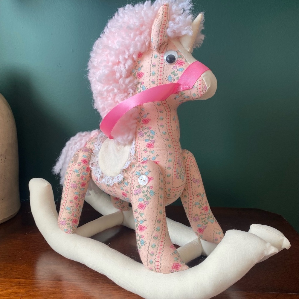 Vintage handmade rocking horse plush‎ toy